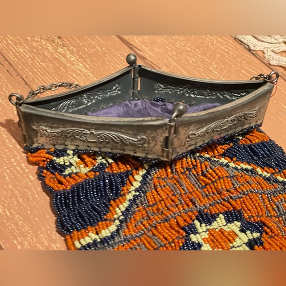 INCREDIBLE Antique ORNATE Colorful Beaded Purse w/Hinged Frame - Native American - Picture 15 of 17